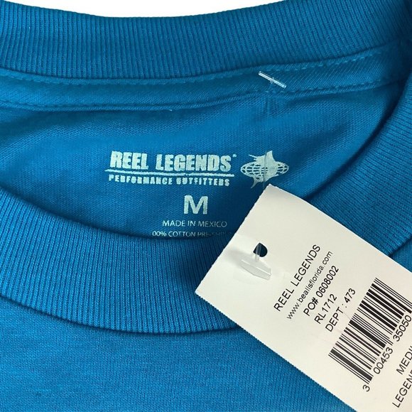 Reel Legends Men's M Blue Marlin T Shirt Turquoise - Picture 5 of 6
